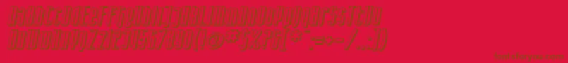 Шрифт SF Iron Gothic Shaded Oblique – коричневые шрифты на красном фоне