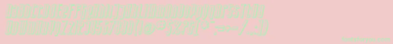 SF Iron Gothic Shaded Oblique-Schriftart – Grüne Schriften auf rosa Hintergrund