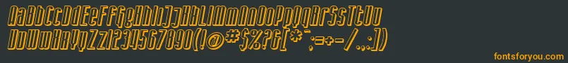 SF Iron Gothic Shaded Oblique Font – Orange Fonts on Black Background
