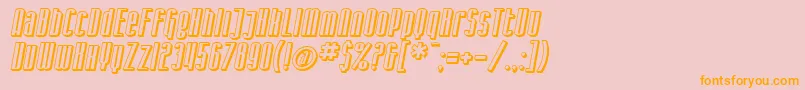 SF Iron Gothic Shaded Oblique Font – Orange Fonts on Pink Background