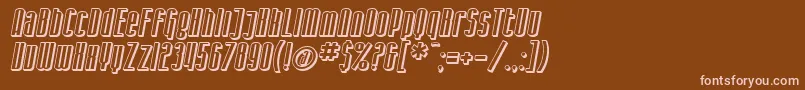SF Iron Gothic Shaded Oblique Font – Pink Fonts on Brown Background