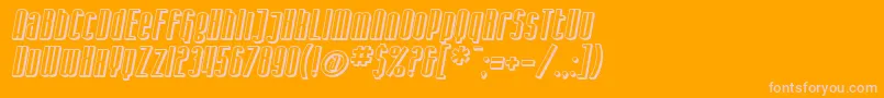 SF Iron Gothic Shaded Oblique Font – Pink Fonts on Orange Background