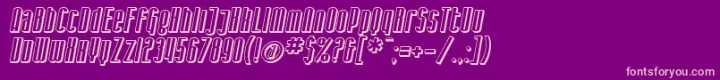 SF Iron Gothic Shaded Oblique Font – Pink Fonts on Purple Background