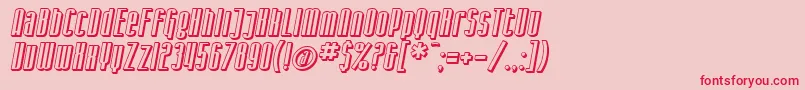 Police SF Iron Gothic Shaded Oblique – polices rouges sur fond rose