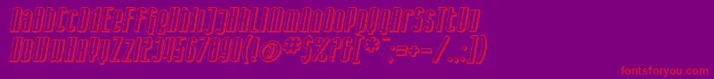 SF Iron Gothic Shaded Oblique Font – Red Fonts on Purple Background