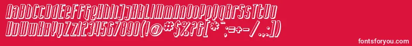 SF Iron Gothic Shaded Oblique Font – White Fonts on Red Background