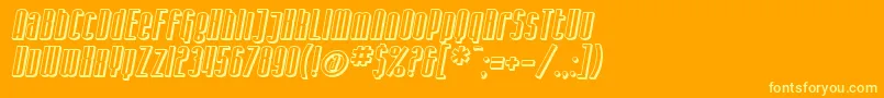 Fonte SF Iron Gothic Shaded Oblique – fontes amarelas em um fundo laranja