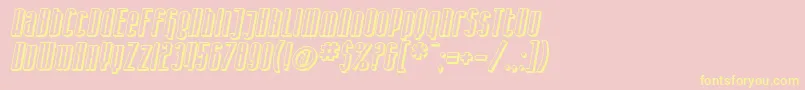SF Iron Gothic Shaded Oblique Font – Yellow Fonts on Pink Background