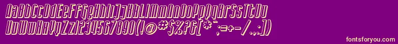 SF Iron Gothic Shaded Oblique Font – Yellow Fonts on Purple Background
