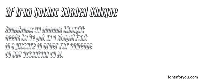 Review of the SF Iron Gothic Shaded Oblique Font
