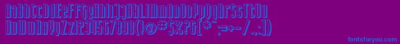 SF Iron Gothic Shaded-Schriftart – Blaue Schriften auf violettem Hintergrund