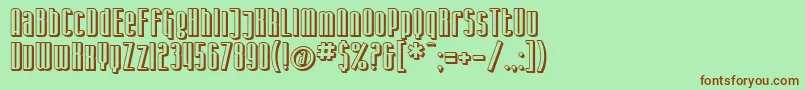 SF Iron Gothic Shaded Font – Brown Fonts on Green Background