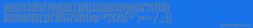 SF Iron Gothic Shaded-Schriftart – Graue Schriften auf blauem Hintergrund