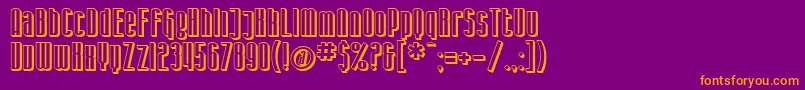 SF Iron Gothic Shaded Font – Orange Fonts on Purple Background