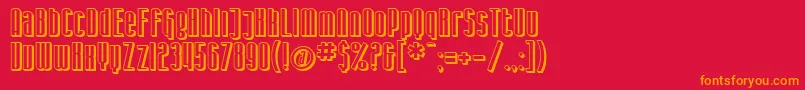 SF Iron Gothic Shaded Font – Orange Fonts on Red Background