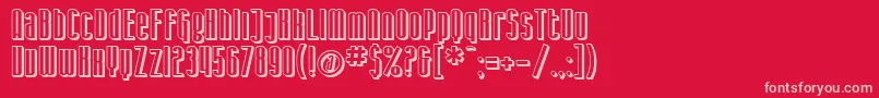 SF Iron Gothic Shaded Font – Pink Fonts on Red Background