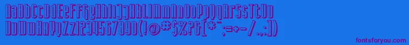 SF Iron Gothic Shaded Font – Purple Fonts on Blue Background