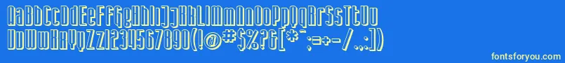 SF Iron Gothic Shaded Font – Yellow Fonts on Blue Background