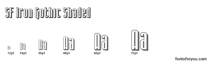 SF Iron Gothic Shaded Font Sizes
