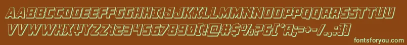 Buchanan3Dital Font – Green Fonts on Brown Background