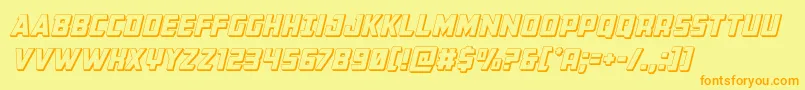 Buchanan3Dital Font – Orange Fonts on Yellow Background