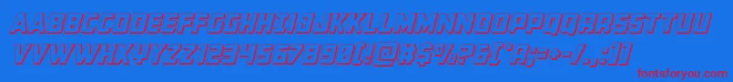 Buchanan3Dital Font – Red Fonts on Blue Background