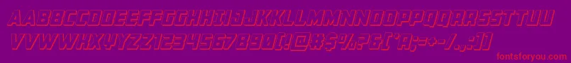 フォントBuchanan3Dital – 紫の背景に赤い文字