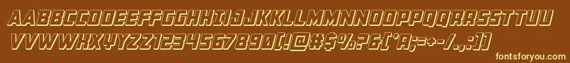 Buchanan3Dital Font – Yellow Fonts on Brown Background