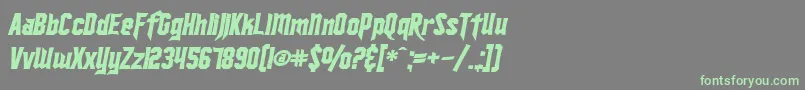 SF Ironsides Bold Italic Font – Green Fonts on Gray Background