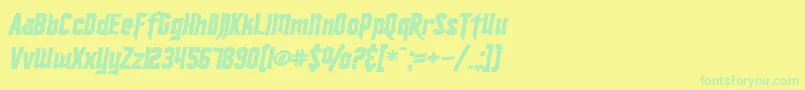 SF Ironsides Bold Italic Font – Green Fonts on Yellow Background