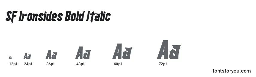 Размеры шрифта SF Ironsides Bold Italic