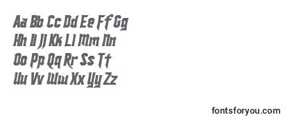 Überblick über die Schriftart SF Ironsides Bold Italic