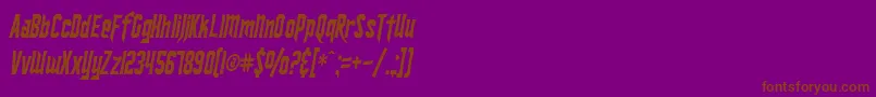 Fonte SF Ironsides Condensed Italic – fontes marrons em um fundo roxo