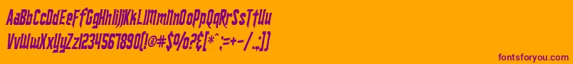 SF Ironsides Condensed Italic Font – Purple Fonts on Orange Background