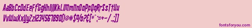 SF Ironsides Condensed Italic-Schriftart – Violette Schriften auf rosa Hintergrund