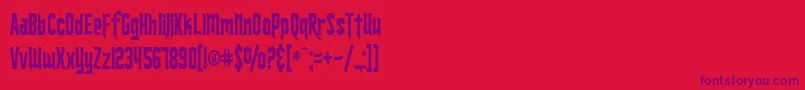 Czcionka SF Ironsides Condensed – fioletowe czcionki na czerwonym tle