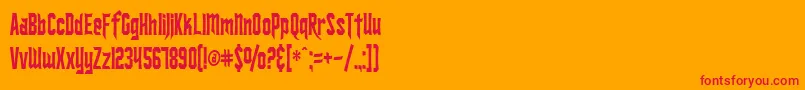 SF Ironsides Condensed Font – Red Fonts on Orange Background