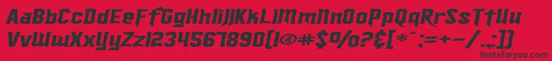 Czcionka SF Ironsides Extended Italic – czarne czcionki na czerwonym tle