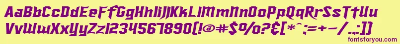 SF Ironsides Extended Italic Font – Purple Fonts on Yellow Background