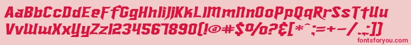SF Ironsides Extended Italic Font – Red Fonts on Pink Background
