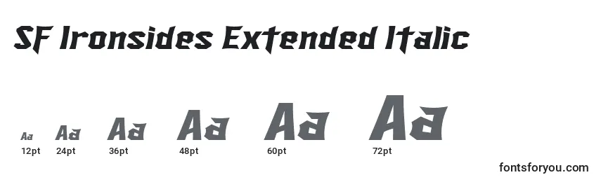 Größen der Schriftart SF Ironsides Extended Italic