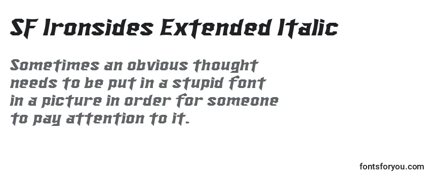 Review of the SF Ironsides Extended Italic Font