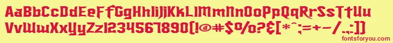 SF Ironsides Extended Font – Red Fonts on Yellow Background