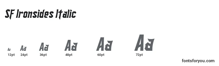 Größen der Schriftart SF Ironsides Italic