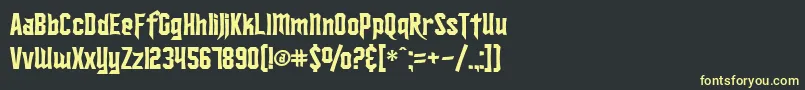 SF Ironsides Font – Yellow Fonts on Black Background