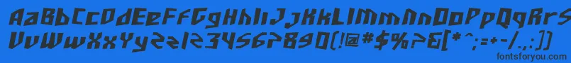 SF Junk Culture Bold Oblique Font – Black Fonts on Blue Background