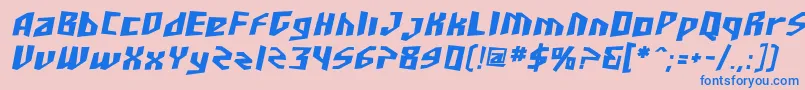 SF Junk Culture Bold Oblique Font – Blue Fonts on Pink Background