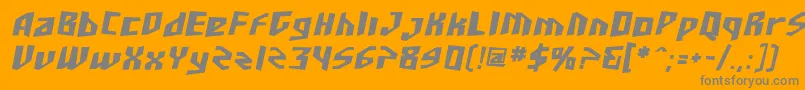 SF Junk Culture Bold Oblique Font – Gray Fonts on Orange Background