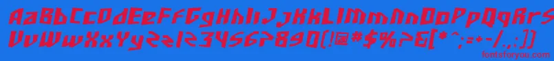 SF Junk Culture Bold Oblique Font – Red Fonts on Blue Background