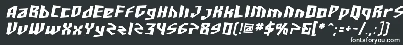 フォントSF Junk Culture Bold Oblique – 黒い背景に白い文字